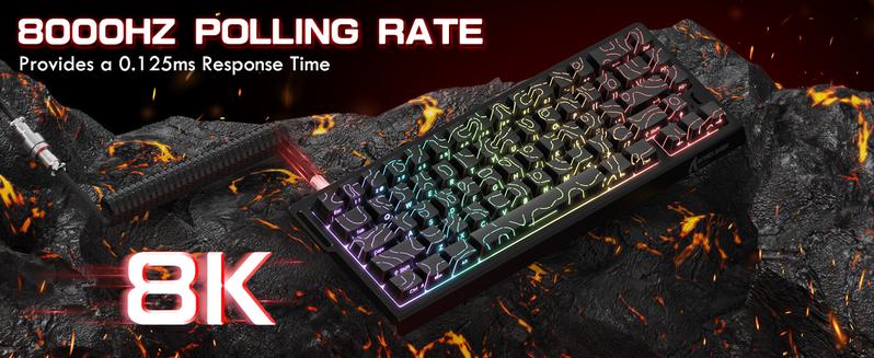 ATTACK SHARK X68HE Wired Gaming Keyboard & R1 Mouse Combo with G300 Active Noise Cancelling Gaming Headset,8KHz Magnetic Switch Keyboard, 16.8M RGB, Custom Actuation, 55g Ultra-Light Mouse with 18,000 DPI & Tri-Mode Connectivity for PC Mac Gamers