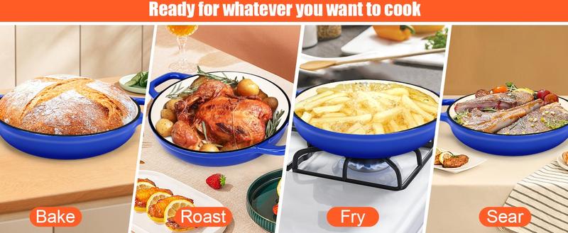 Elf Grill Dutch Oven Bread Baking- 5QT Enamel cast iron Oven with Sourdough Bread-Baking Supplies like Bread Proofing Basket, Scoring Lame, Dough Whisk for Sour dough, Bread-making Red