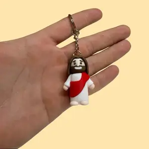 3D Printed Jesus Keychain – Christian Keychain Gift – Religious Pocket Charm – Faith Keychain – Bible Inspired Key Ring