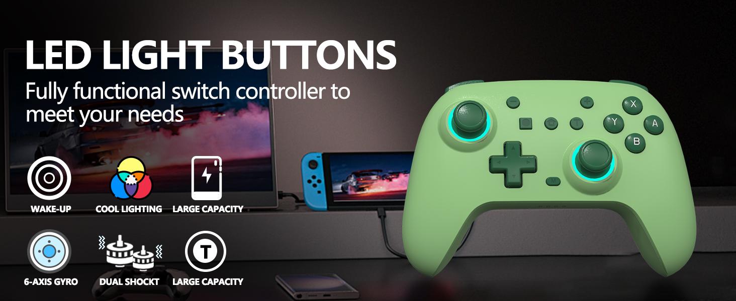 YUYIU Wireless Wind Chaser 1 Multi-Platform Controller for Switch PC Steam with Hall Effect Joystick Dual Vibration Macro Back Buttons 1000Hz Polling 6-Axis Gyro & Turbo