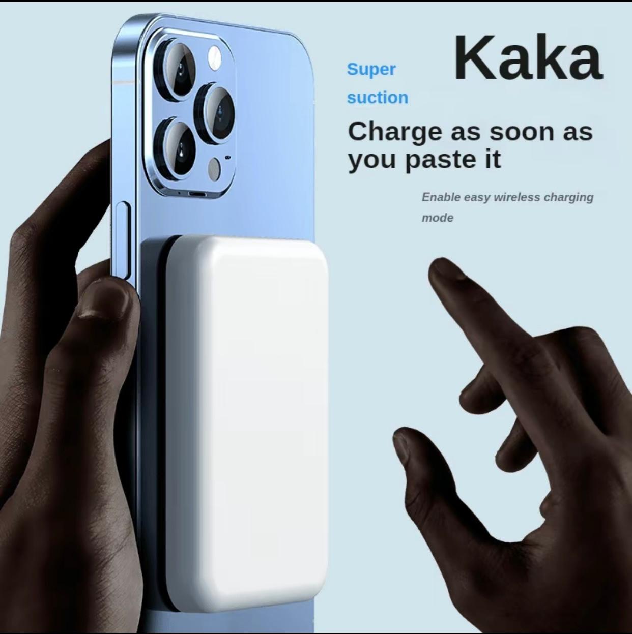 Magnetic Wireless Power Bank 5000mAh - Portable charger with Type-C cable, supports fast charging and Lightning input, compatible with iPhone 17/16/15/14/13/12 series - Rechargeable smartphone charging