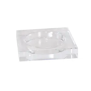 Crystal Candle Dish — by Alice Lane Home Collection — Smooth, Round Cutout is The Perfect Size for Your Favorite Candle or Diffuser — Clear K9 Crystal Design