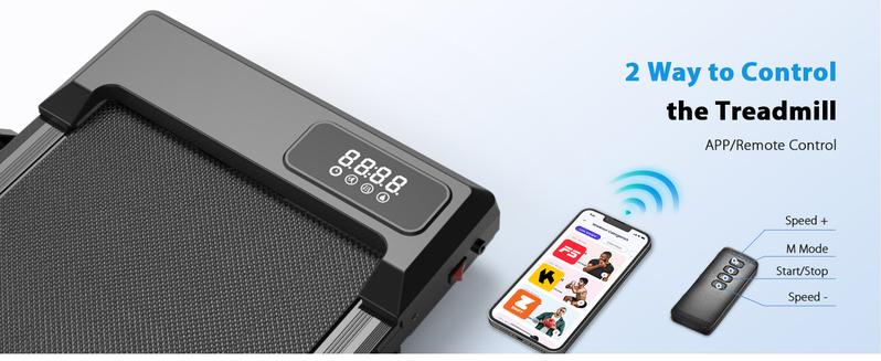 Walking Pad Treadmill with Incline - 8% Incline Walking Pad with Handle Bar - Foldable Under Desk Treadmill for Home with 300 Lbs Capacity - Jogging Machine with Quiet Brushless, App & Remote