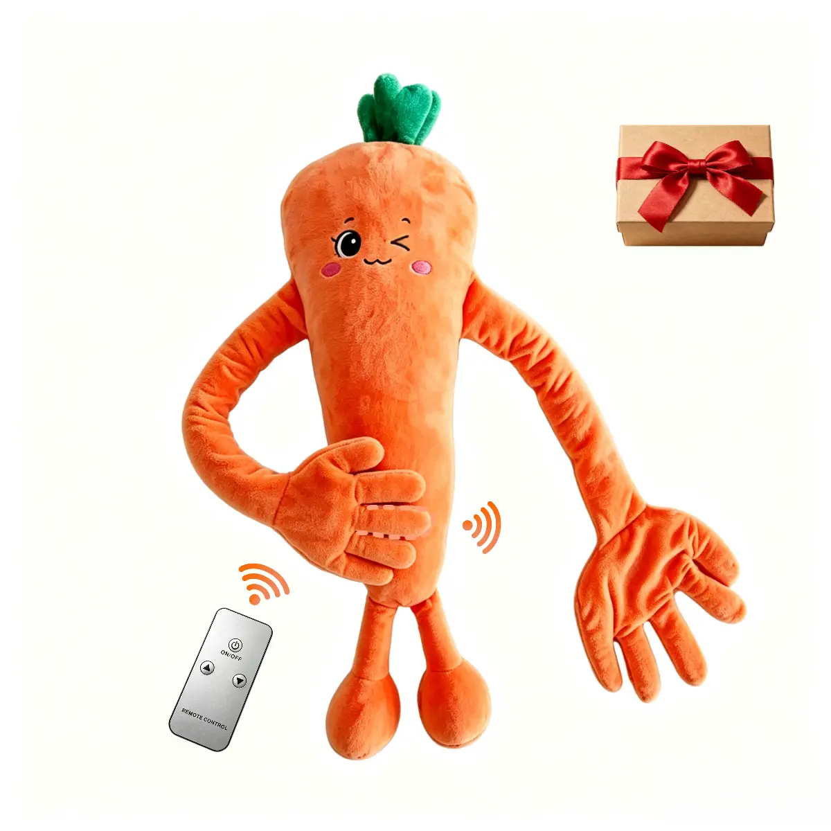Giant Carrot Patting Hand Toy – Soft Sensory Stuffed Pillow, Gentle Back Patting for Baby Sleep, Cute Hugging Plush Doll, Newborn Gift & Party Decor for Boys Girls