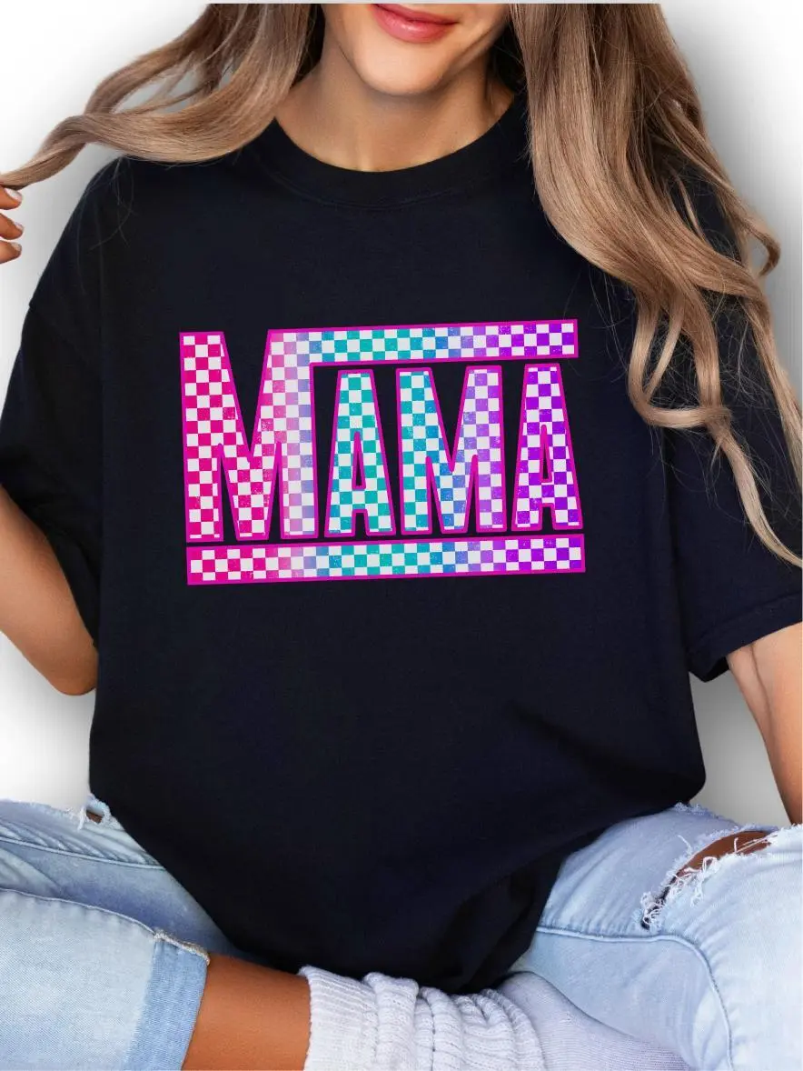 Checkered Mama ~ Unisex Apparel Printed In The USA! 0710D 818 Breathable Oversized