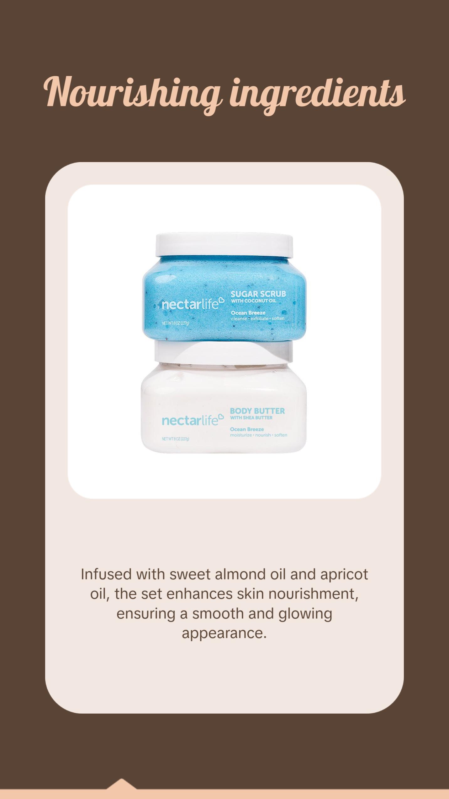 Sugar Body Scrub & Shea Body Butter Duo Set for Smooth and Supple Skin Apricot Avocado Body Care Moisturizing Sugar Glow skin  soothing