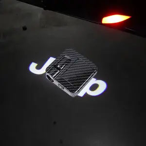 2PCS New Universal Door Welcome Lights LED Logo Projector For Jeep LOGO Welcome Lamp Auto Accessories Decor(Battery Not Included)