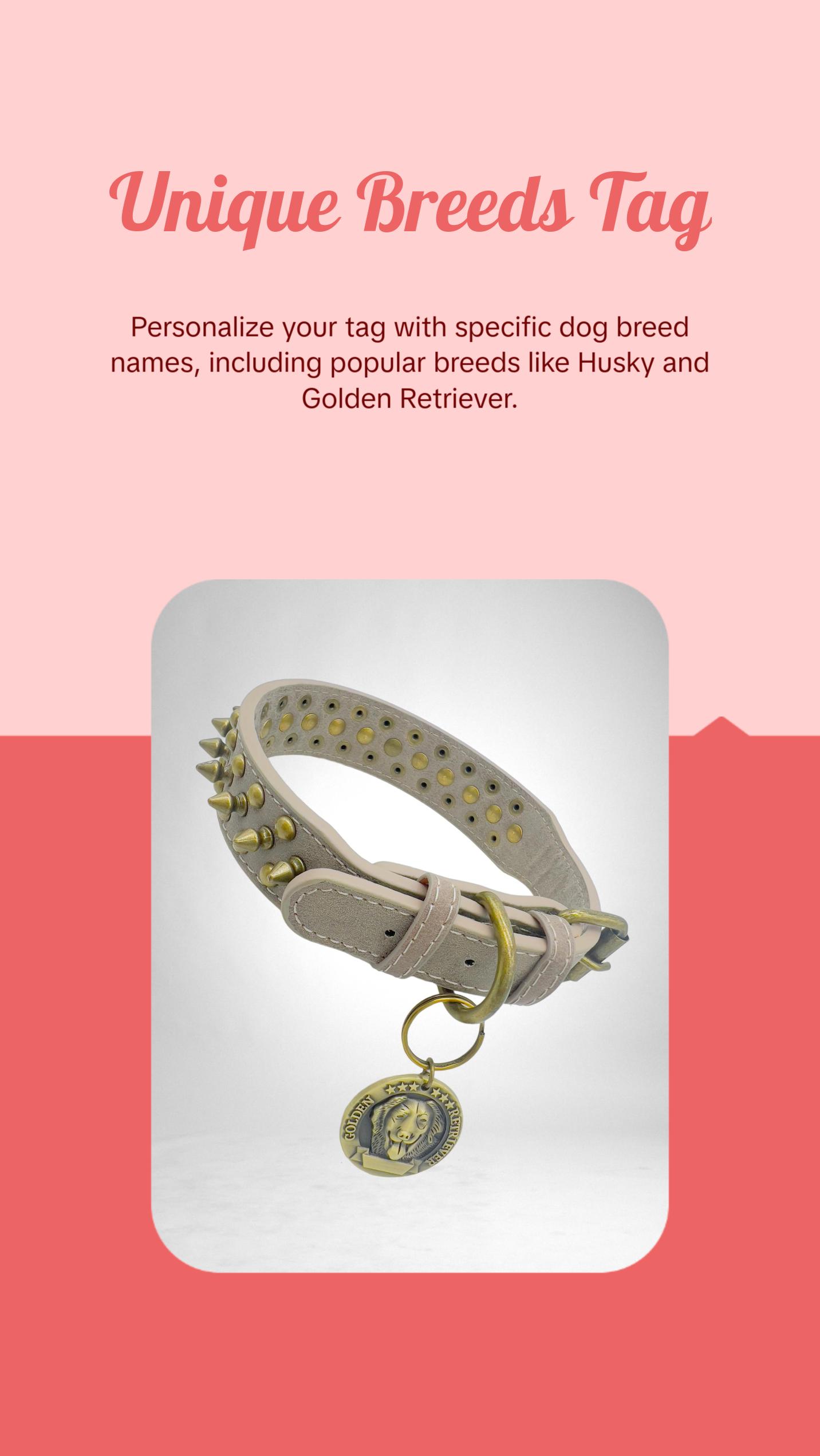 JACK Rivets Handmade PU Leather Dog Collar