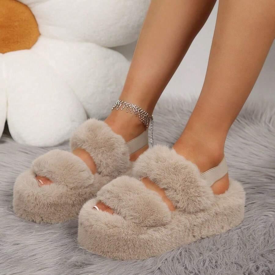 Mysoft Women's Plush Slippers, Soft Warm Winter Shoe, Womensfashion Sandals Slippers for Women, Cozy Indoor Bedroom Footwear, Ideal Valentine's Day Gift