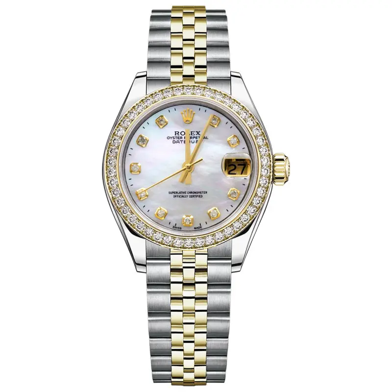 Rolex Datejust 31mm 68273 Automatic Custom White Mother of Pearl Dial Diamond Bezel Two-Tone Women's Watch WHP042107