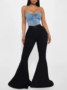 Astria Stretch Extreme Flare Jeans - Black Wash