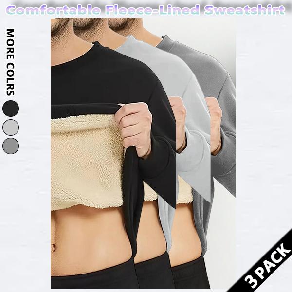 Men's autumn and winter warm thick round neck sweatshirt, soft fabric, resist the cold autumn and winter, autumn and winter cost-effective plus fleece sweatshirt, suitable for daily wear