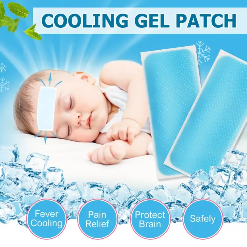 Baby Cooling Hydrogel Patches (2/10/20Pcs) - Gentle Fever Reducer for Kids, Heat Stroke & Toothache Relief, Fatigue & Summer Discomfort Alleviation, Home Healthcare Sticker
