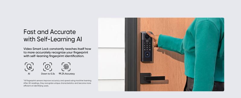 eufy Security Video Smart Lock S330, 3-in-1 Camera+Doorbell+Fingerprint Keyless Entry Door Lock, ,BHMA, WiFi Door Lock,App Remote Control,Doorbell Camera with Chime,No Monthly Fee,SD Card Required｜Spingtok