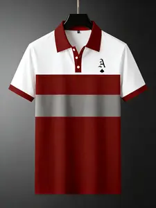 New summer fashion large grid striped shirt, digital printed short sleeved quick drying casual top