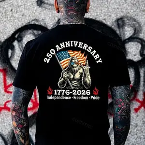 250 Anniversary 1776-2026 Independence Freedom Pride Print T-shirt, Hoodie & Sweater - Unisex Sizes S-5XL