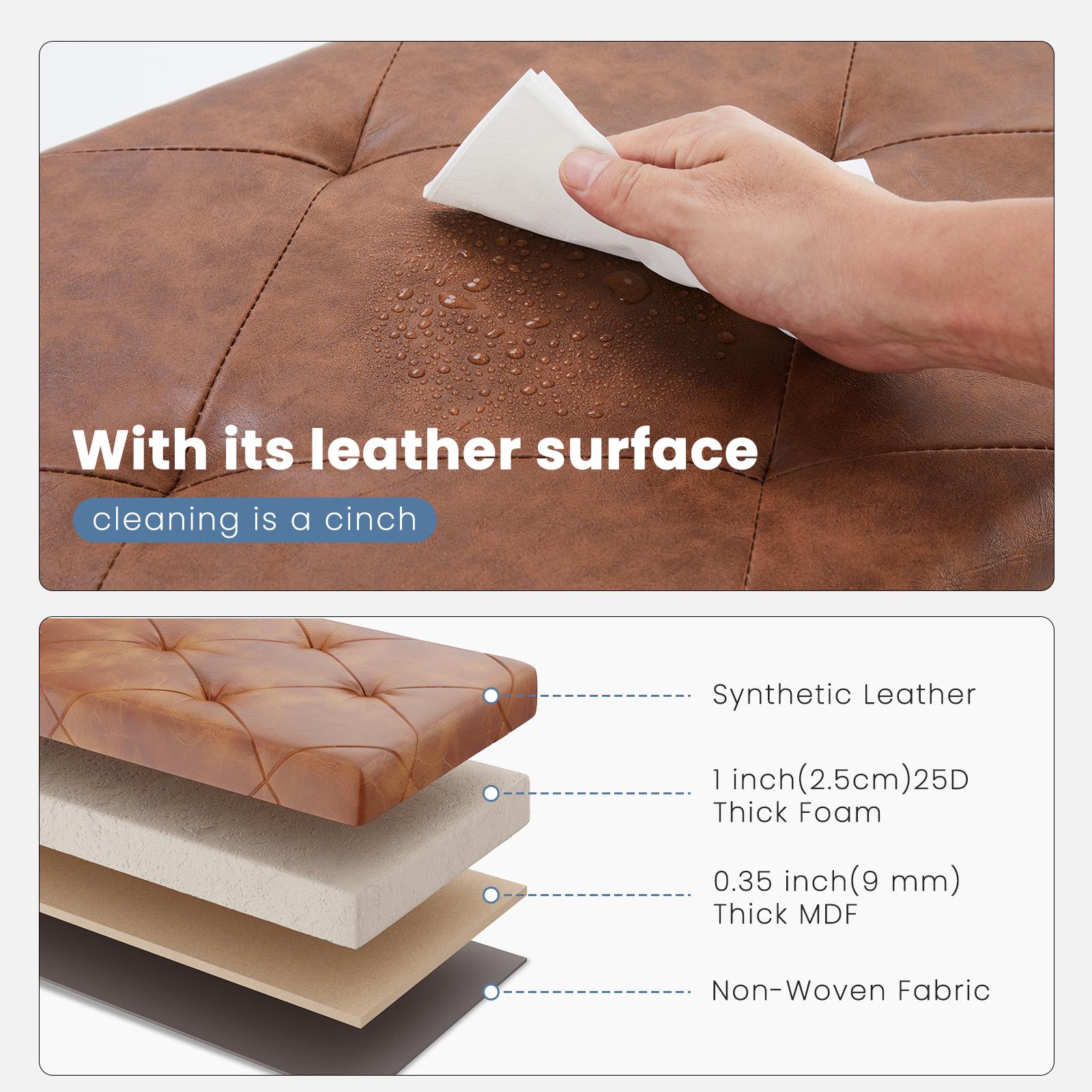 【DEAL】Foldable Storage Ottoman Bench 43in, Foot Rest Stool, Synthetic Leather Storage Chest with Thicker Foam Padded Seat for Entryway Living Room 【DEAL】Foldable Storage Ottoman Bench 43in, Foot Rest Stool, Synthetic Leather Storage Chest with Thicker Foam Padded Seat for Entryway Living Room