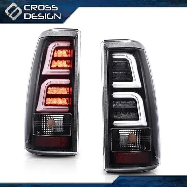 CROSSDESIGN LED Tube Tail Lights Brake Lamps Fits 99-02 Chevy Silverado 1500/GMC Sierra