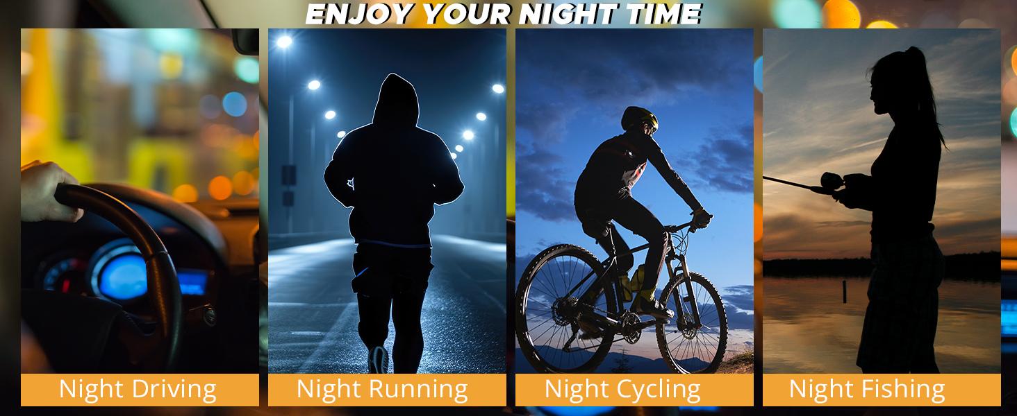 【Friend’s Pick】LVIOE Around Night-Vision Glasses, Fit Over Prescription Glasses with Polarized Yellow Lens Night-Driving Glasses