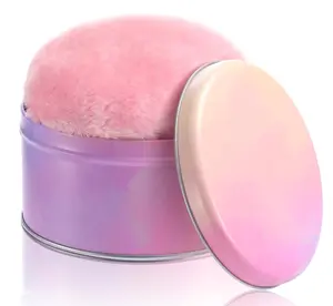 WSYUB Powder Puff, 5.12 Inch Powder Puff for Body Powder, Large Loose Soft Velour Body Powder Puff and Container