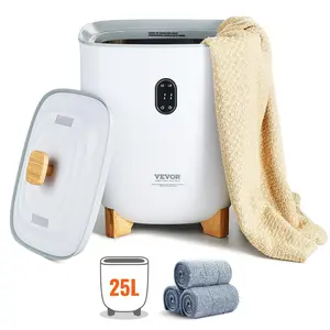 VEVOR Towel Warmer 25L,  Towel Warmer Bucket with 2 Heating Modes, 20/40/60/90 Min Auto Shut Off, Bottom Heating Columns, LED Screen, Large Towel Warmer for Bathroom, Spa, Bathrobe, Blanket & Pajama