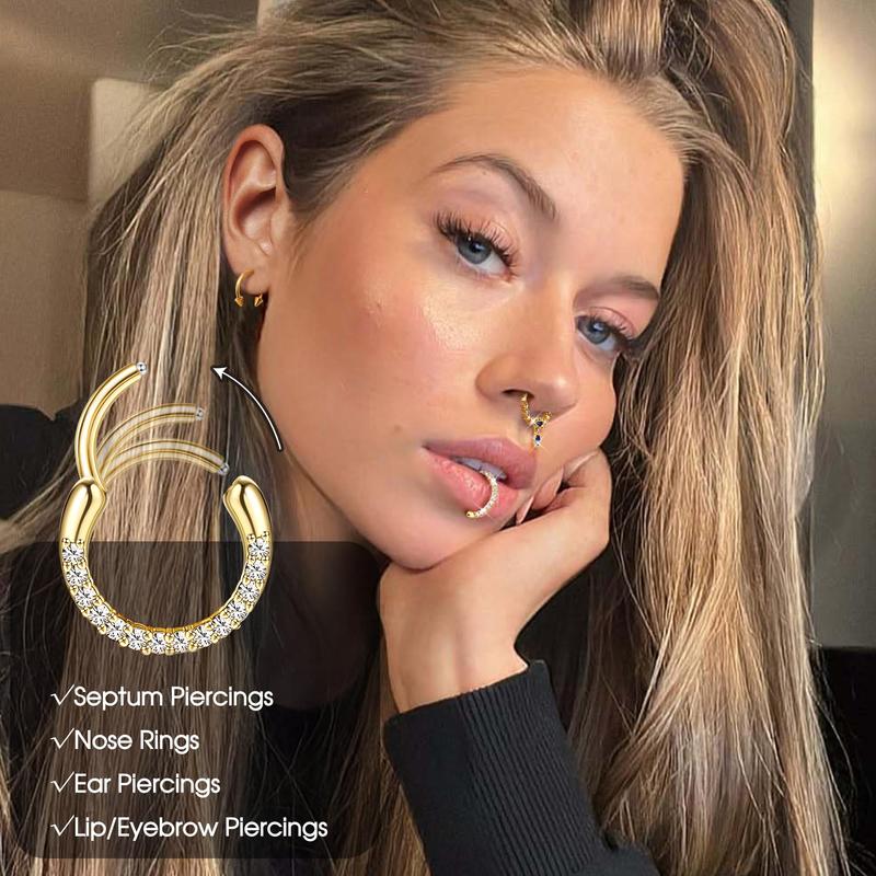 CASSIECA 16G Septum Rings Septum Jewelry Septum Piercing Jewelry Cute Snake Butterfly Septum Ring Daith Earrings