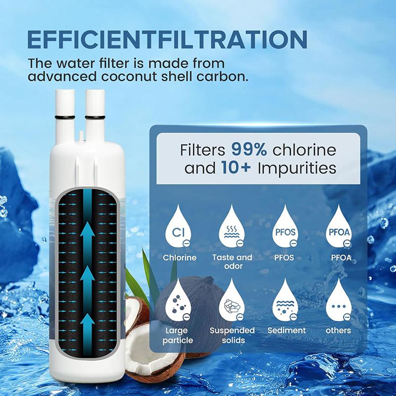 【ORIGINAL GENUINE】10PCS EDR1RXD1 Refrigerator Water Filter Compatible with Whirlpool W10295370A Everydrop Filter 1, EDR1RXD1B, W10295370, WHR1RXD1, KAD1RXD1, P4RFKB2, P8RFWB2L, 46-9930, 46-9081