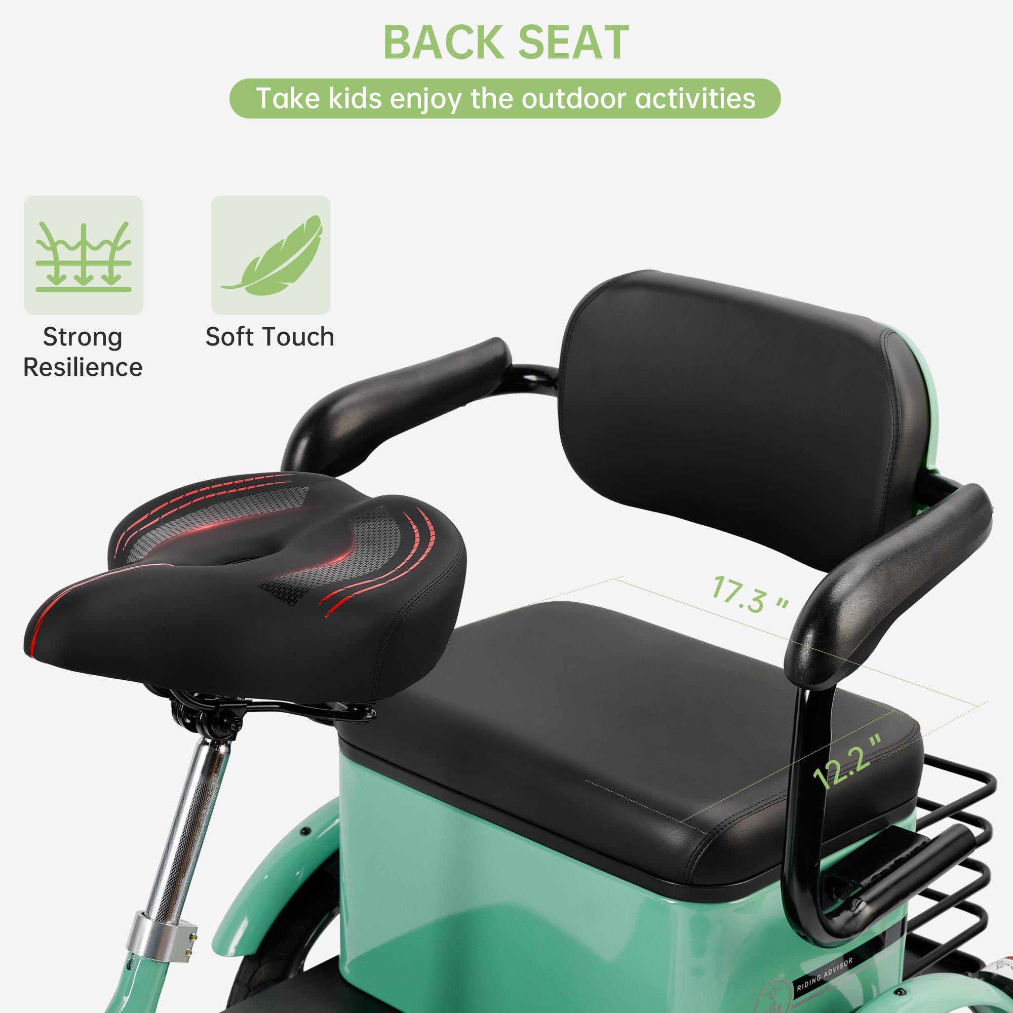 ‌Premium 400W Folding E-Trike Foldable Electric Tricycle with Rear Seat, 3 Wheel Ebike for Adults Olders, Speed ​​Adjustable/Pedal Assist