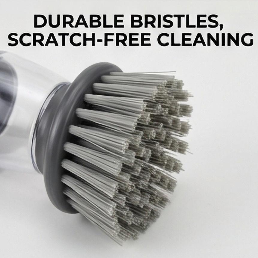 Home Kitchen Storage Set Soap Dispensing Palm Brush, Durable and Scratch-Resistant, Kitchen Brush for Cookware, Dish and Sinks, Scrub Brush for Kitchen cleaning (Set of Brush and Holder Tray),household essentials,kitchen