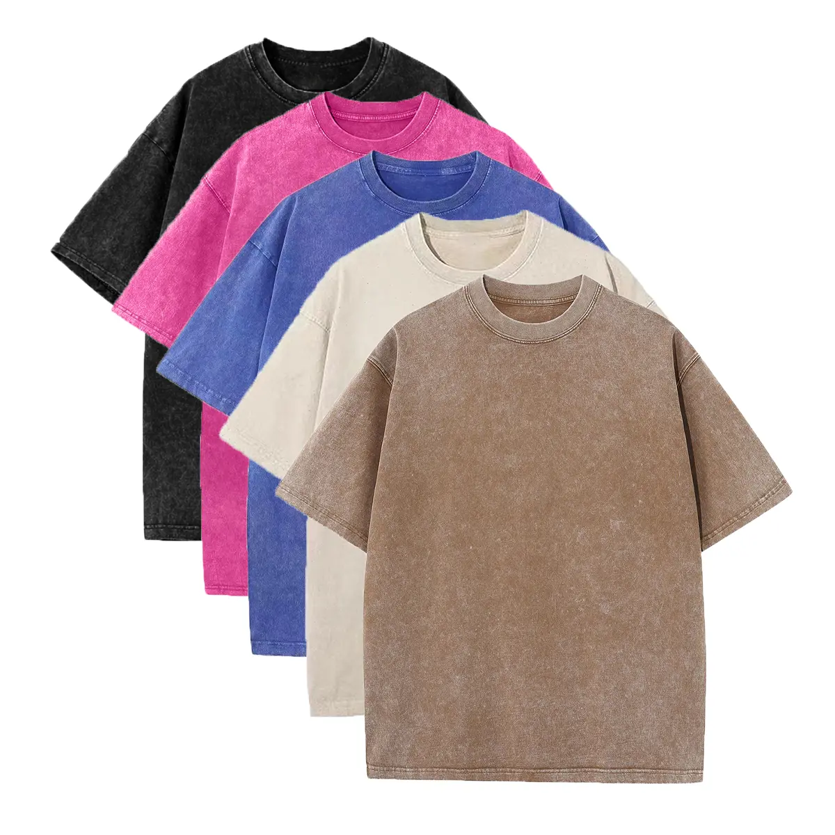 【5P】Black+Brown+Beige+Rose+Denim Blue