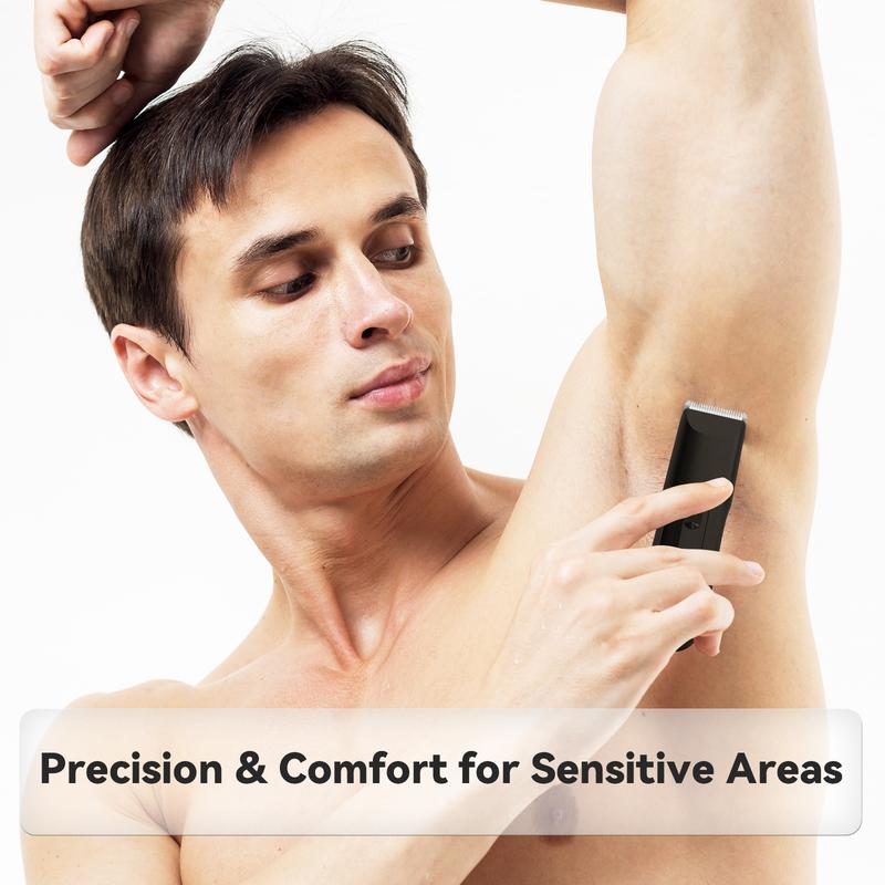 Men's Electric Body Hair Trimmer Rechargeable Cordless with Smart Digital Display USB Charging High-Speed Motor Painless Grooming for Legs Underarms Bikini Shaver