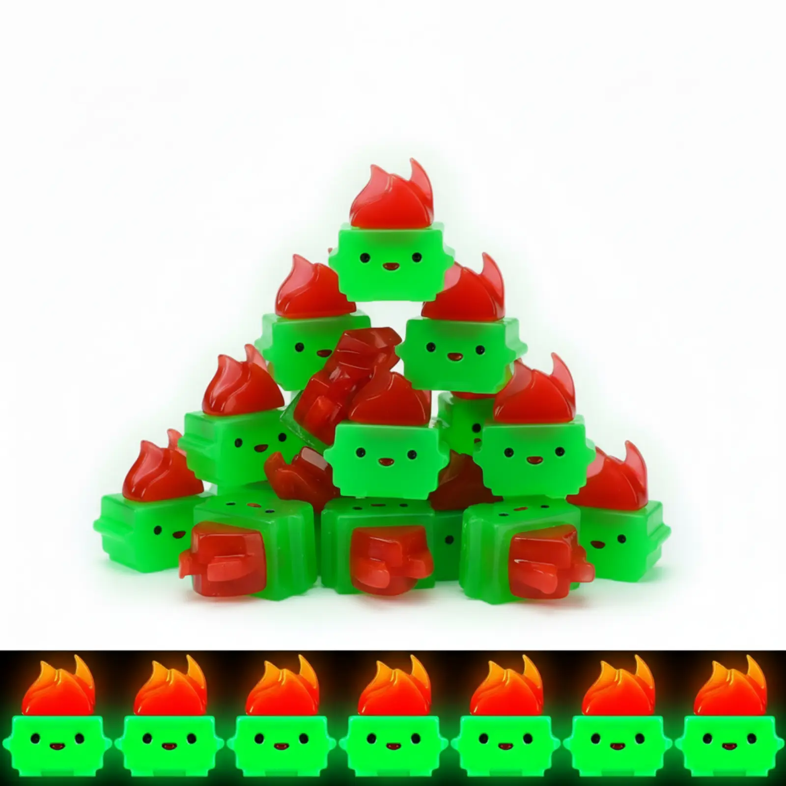 Mini Dumpster Fire Ornaments Labor Day Humorous Nurse Teacher Employee Gifts, Glow in Dark Resin Figure Anxiety Relief Emotional Support Gift for IT Administrative Service Industry Workers Desk Office Home Decoration