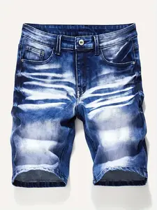 2026 new men's slim-fitting personalized denim shorts