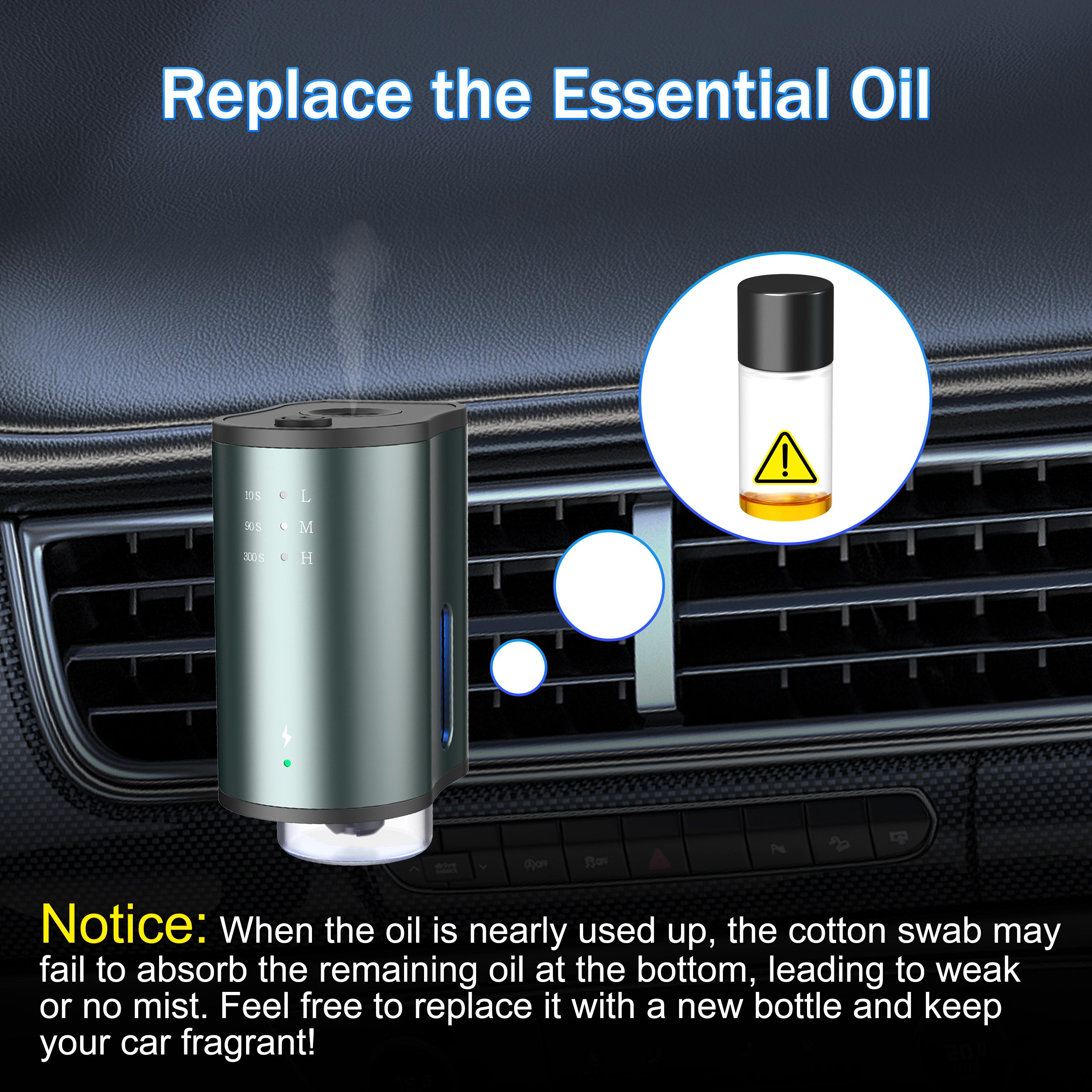 Smart Car Air Freshener with Three Adjustable Concentration Scent Levels, Portable Waterless Car Diffuser Air Freshener Car Aromatherapy Diffuser, 3*10ML Natural Perfume Smart Car Air Freshener with Three Adjustable Concentration Scent Levels, Portable Waterless Car Diffuser Air Freshener Car Aromatherapy Diffuser, 3*10ML Natural Perfume