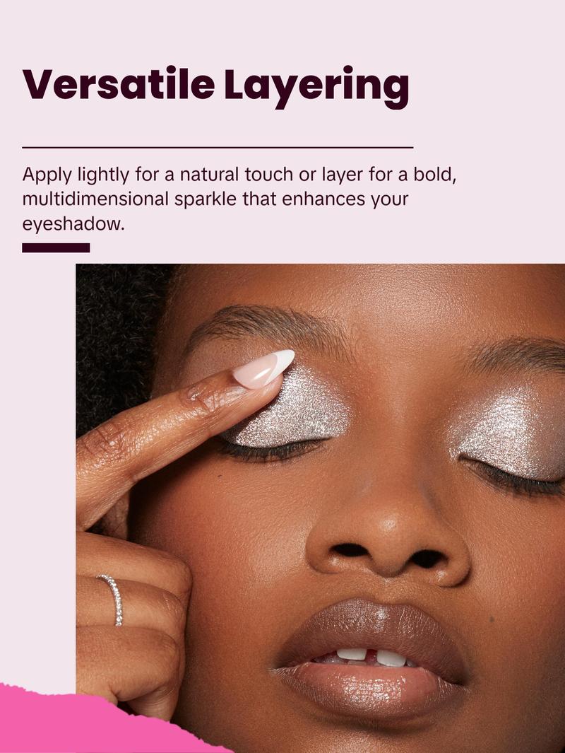 GLITTERPUCK Pressed Fairy Dust Eyeshadow Makeup Powder Cosmetic Water-Infused Pressed Glitter for Eyes Face Body Effortless Application