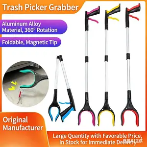 4-piece grabber, 34-inch foldable grabber, with 360° anti-slip rotating jaws and magnets, 4-inch wide jaws, suitable for the elderly, garbage collector Multi-Function Electrician Tool Set