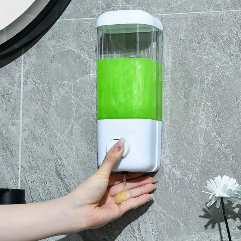 Wall Mounted Soap Dispenser, Soap Pump Dispenser, Soap Container, Soap Canister, Liquid Soap Dispenser, 1 Count Manual Press Type Hand Sanitizer Shower Gel Dispenser, Home Bathroom Supplies for Kitchen Office Dormitory Hotel Dining Room Salon