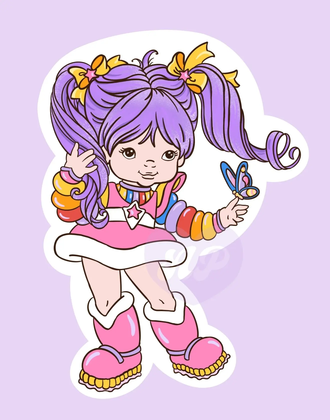 Purple Rainbow Brite Vinyl Sticker