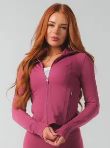 ACTA Evo Contour Zip Up - Lightweight Sculpting Jacket with Thumbholes & Secure Zipper Pockets for Warm-ups and Cool-downs