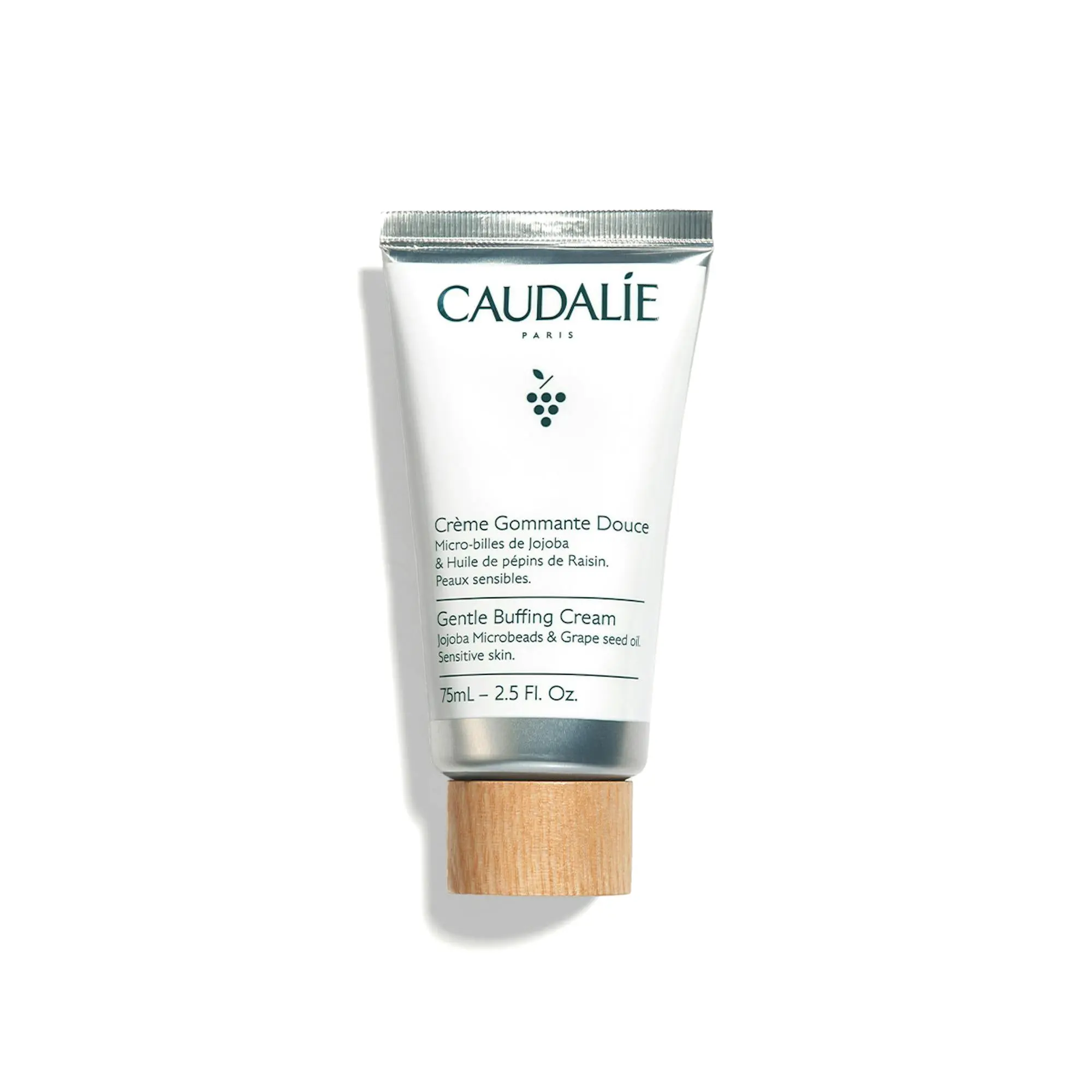 CAUDALIE VinoClean Gentle Buffing Cream, Exfoliating Face Scrub with Grape Seed Oil for Sensitive Skin, Lemon & Lavender Fragrance, Exfoliate, Scented