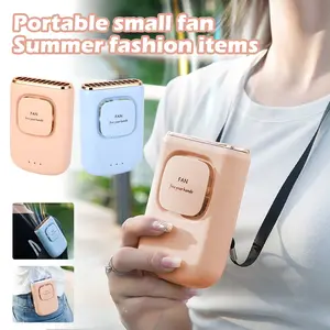 1-Pack Portable Neck Fan, Hanging Neck Fan Hands Free with Adjustable Lanyard and Bracket, USB Rechargeable Bladeless Mini Fans Portable, 3 Speed Fan with 2000mAh - 3-in-1 Rechargeable Neck & Waist & Desk Cooler Fan