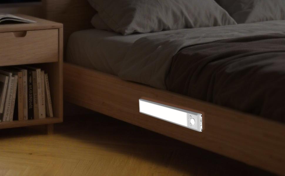 Under Cabinet Lights 76LED Motion Sensor Night Light Indoor Magnetic Dimmable 1500mAh USB Rechargeable for Kitchen Wardrobe Stairs Easy Install 2Packs