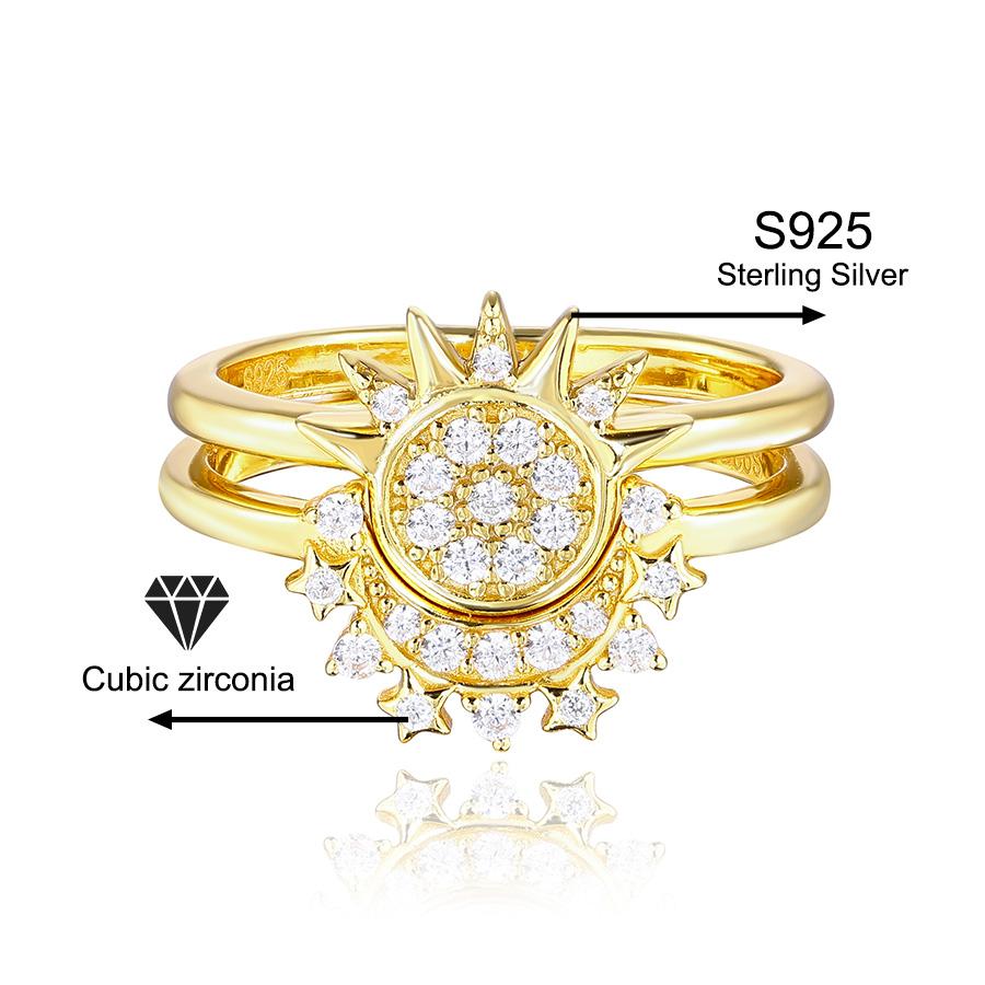 Sterling Silver Moon and Sun Ring Sterling Silver Eternal Love Zodiac Approved Soulmate Jewelry