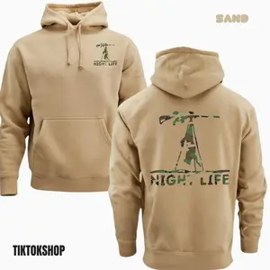Night Life Camo Sniper Hoodie - Thermal Camo Predator Sweatshirt Night Gear - Men's Pullover Gift for Coyote Hunters