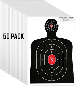 Silhouette Paper Shooting Target for The Range, Aiming Target Practice Paper for Indoor and Outdoor Shooting, Gun Accessories, for Handguns, Pistols, Rifles, Airguns, Pellet Gun, BB Guns -14X22 inches