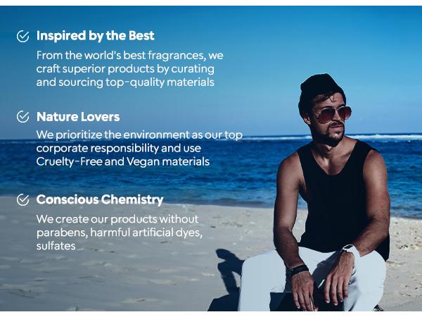 BellaVita Luxury's Ocean Man  | Eau De Parfum (EDP) | Bergamot, Orchid & Musk | Fresh & Aquatic | Long Lasting | Cruelty Free