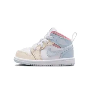 Toddler's Jordan 1 Mid SE Half Blue/Half Blue-Pale Ivory (IB7055 403)