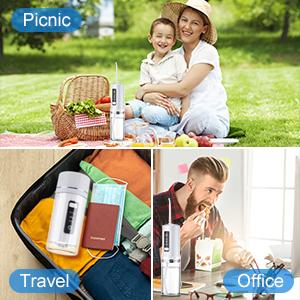 Foldable  Irrigator, Cordless Water Flosser with 4-nozzle 230ML Water Tank Travel  Irrigator, Ideal Teech Cleaning Device, Portable  Irrigator rechargeable waterfloss dental flosser cordless  oral care kit detachable