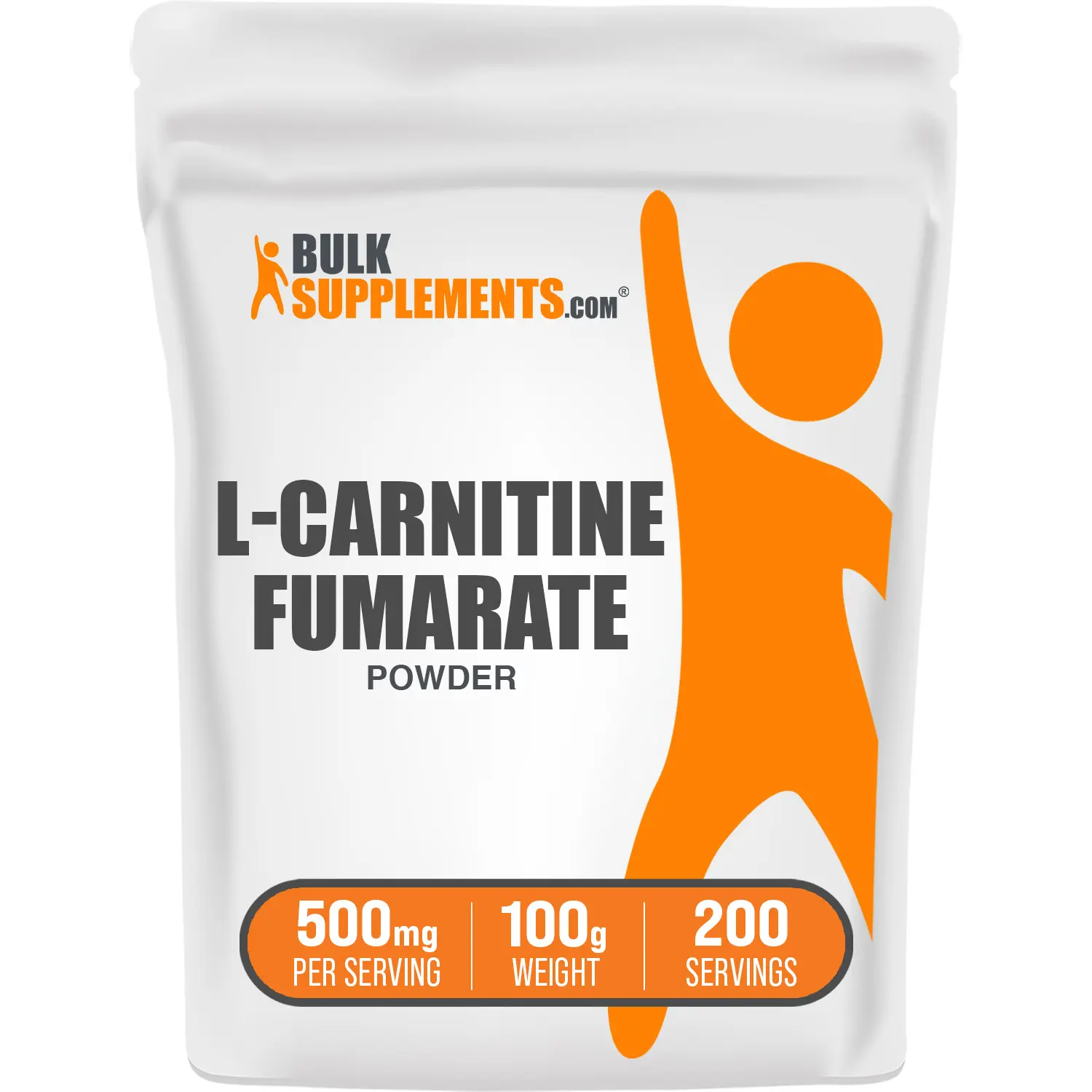 BulkSupplements L-Carnitine Fumarate Dietary Supplement Powder - Fitness Support, Metabolism Boost, Energy Production - Sugar Free, Gluten Free - 100g, 500mg per Serving