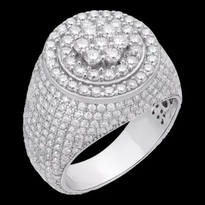 4.68ct Real DIAMOND Round Cluster Iced Out Ring - 925 Silver